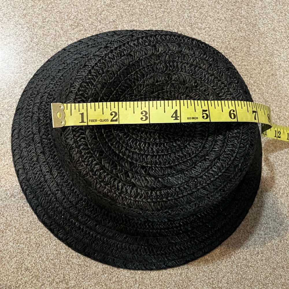 Summer straw hat, black. One size, measurements are in the pictures - Picture 8 of 8